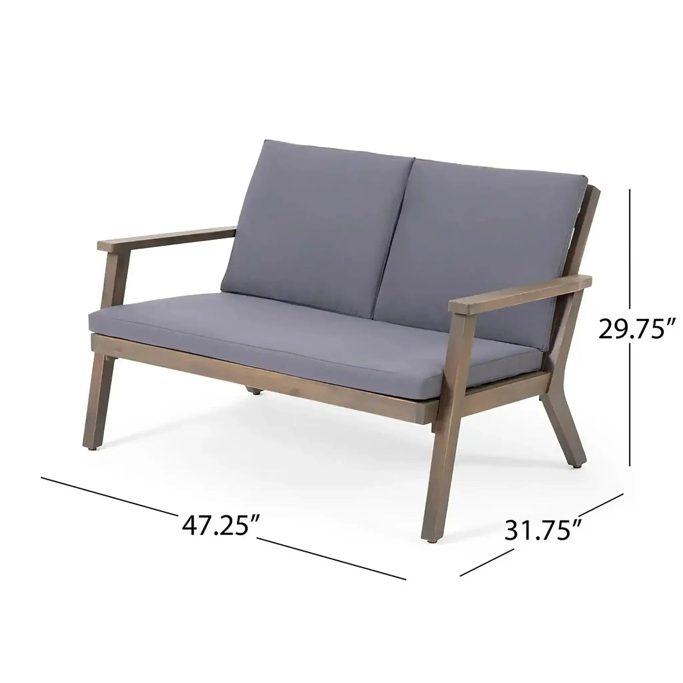 Avacyn Outdoor Acacia Wood 4-Seater Chat Set with Cushions by HouseOfZazla