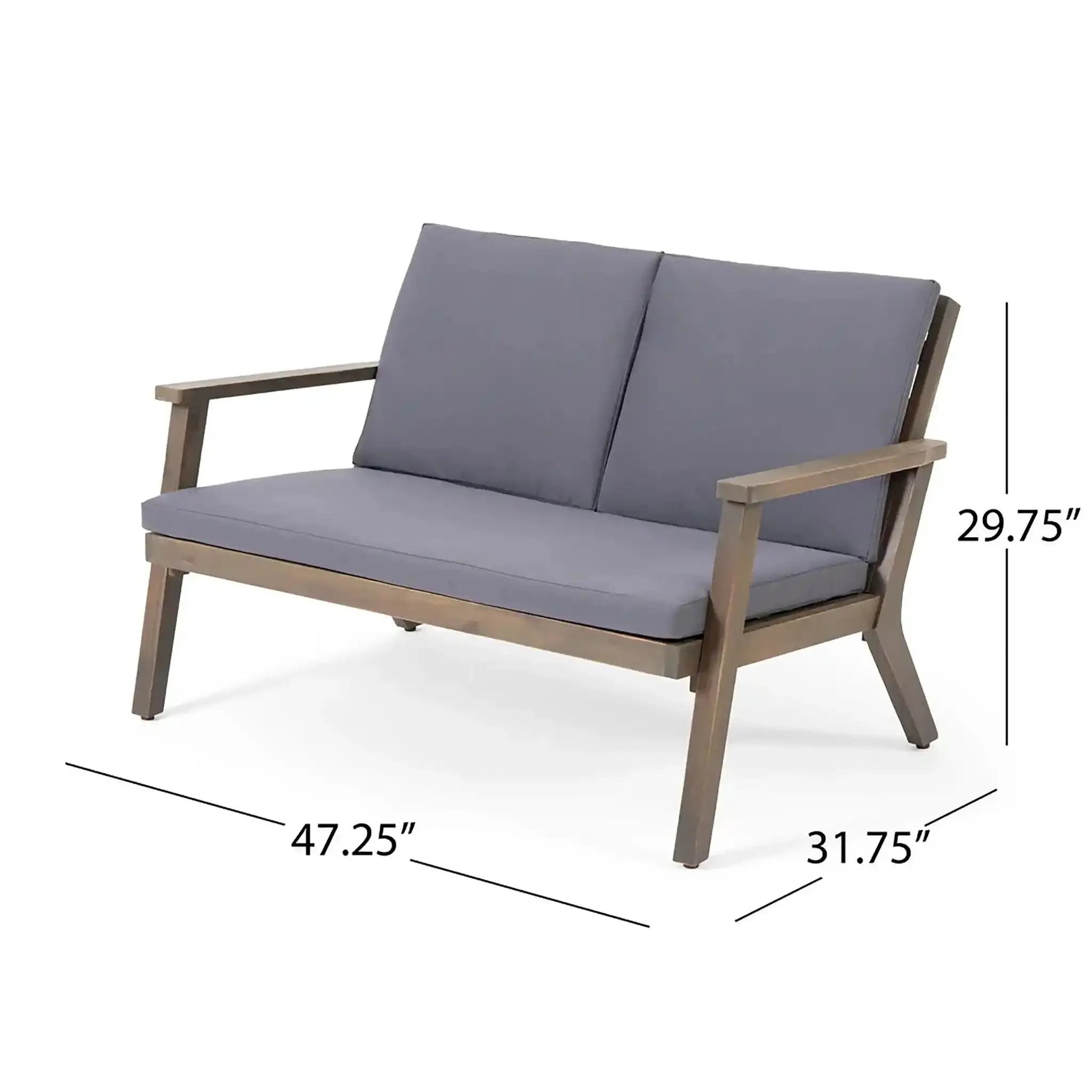 Avacyn Outdoor Acacia Wood 4-Seater Chat Set with Cushions by HouseOfZazla