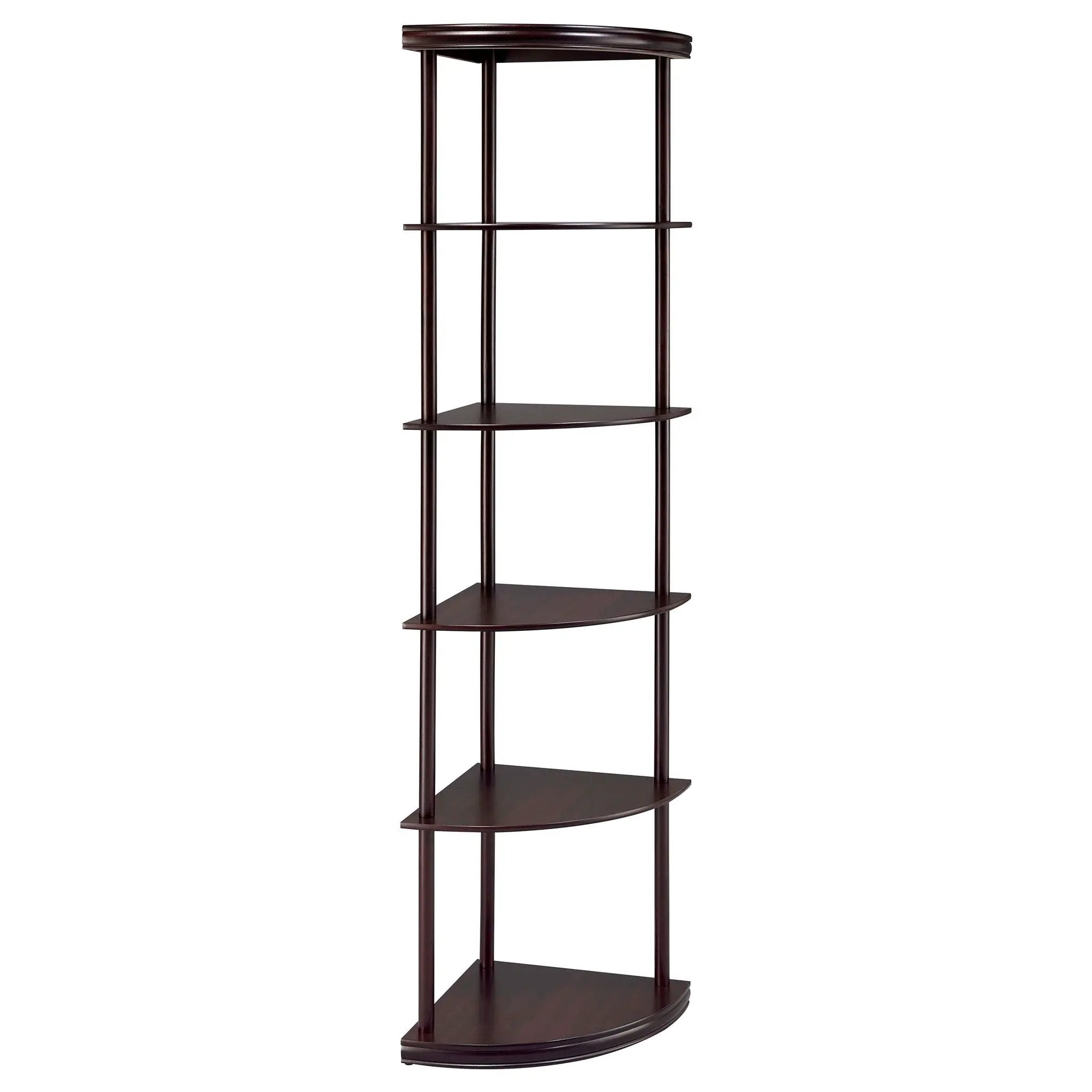 Bonwick 72-inch 5-shelf Corner Bookshelf Cappuccino by Unique Piece Furniture