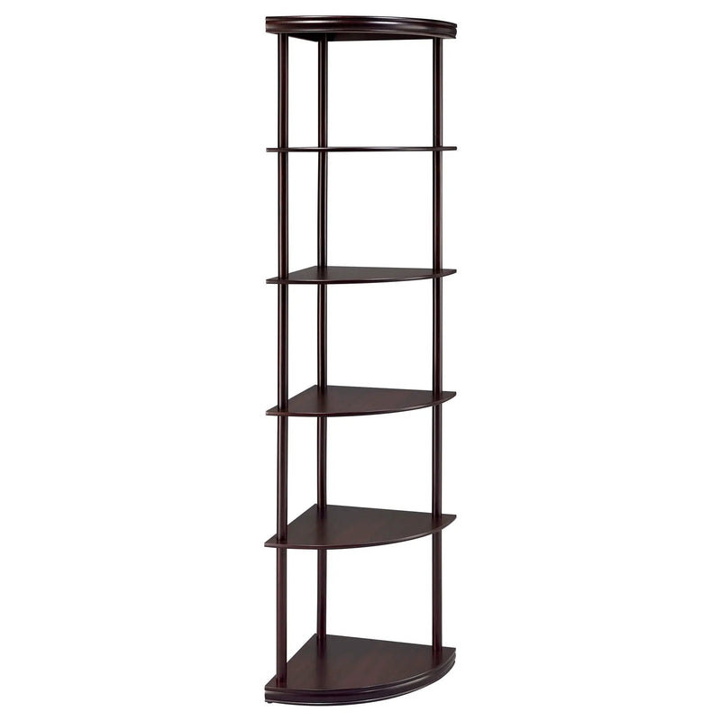 Bonwick 72-inch 5-shelf Corner Bookshelf Cappuccino by Unique Piece Furniture