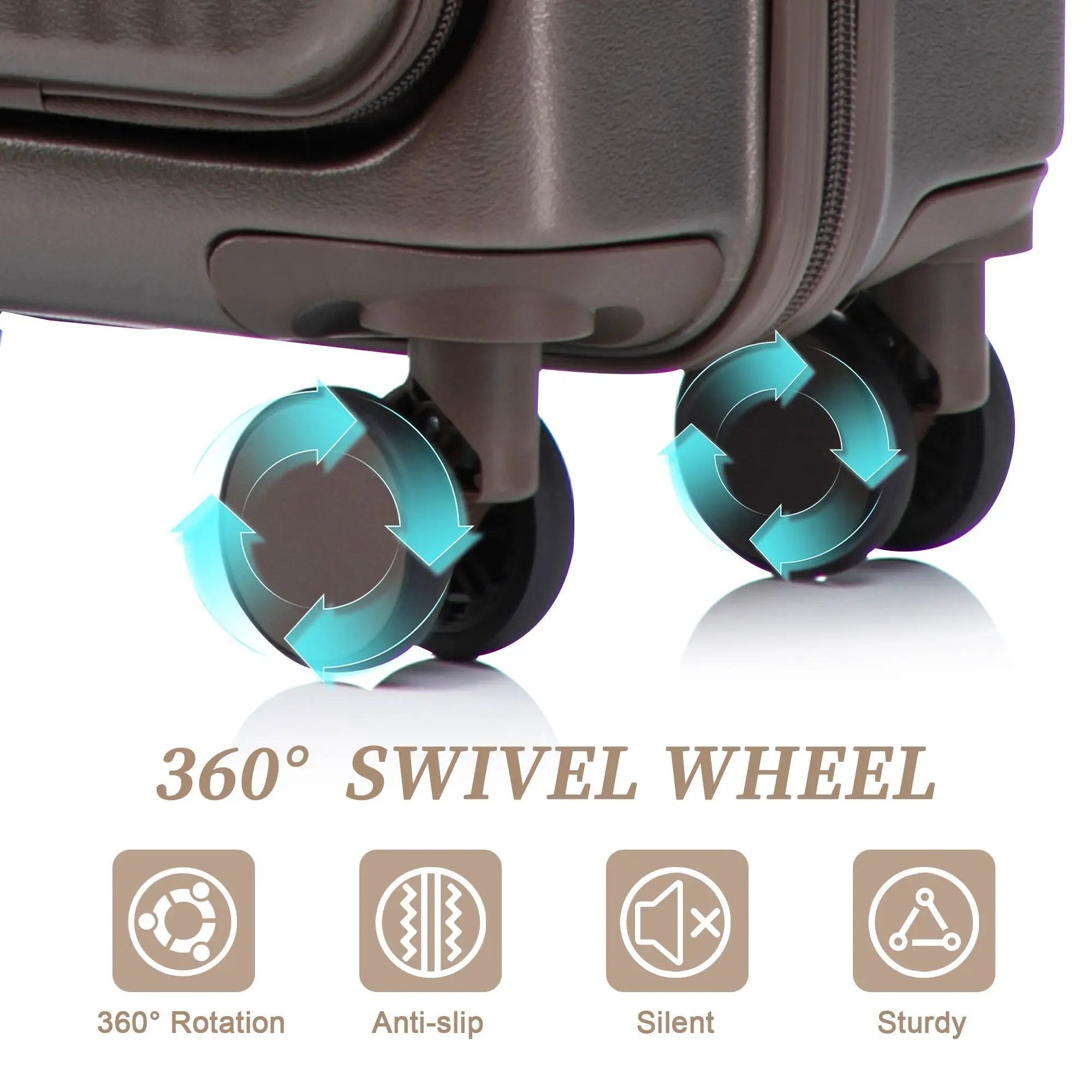 14' & 20' ABS Spinner Wheel Luggage Set with Cosmetic Case by HouseOfZazla