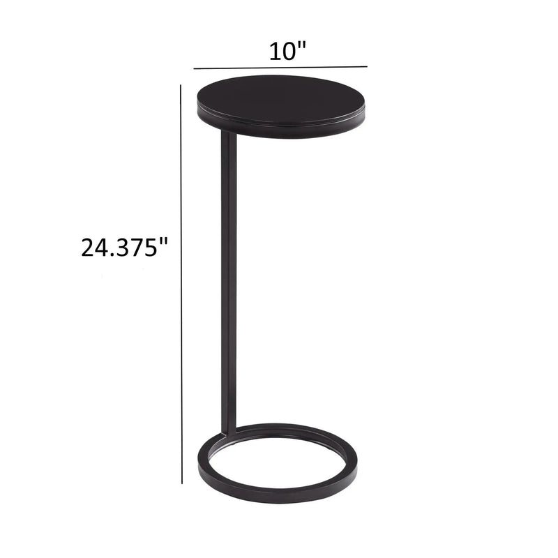Yancey - Round Accent Table - Antique Bronze