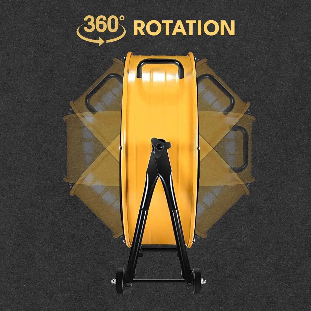 3 Speed Heavy Duty Metal Industrial Drum Fan, Air Circulation - Yellow by HouseOfZazla