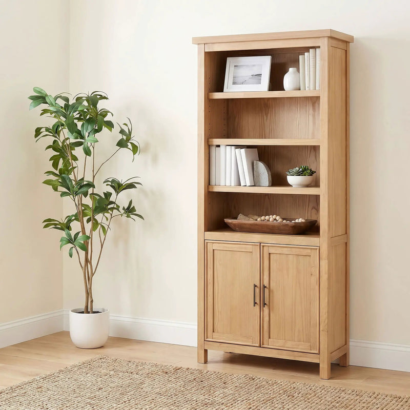 Vermes 72-inch 2-door Home Office Cabinet Bookcase Light Ash by Unique Piece Furniture