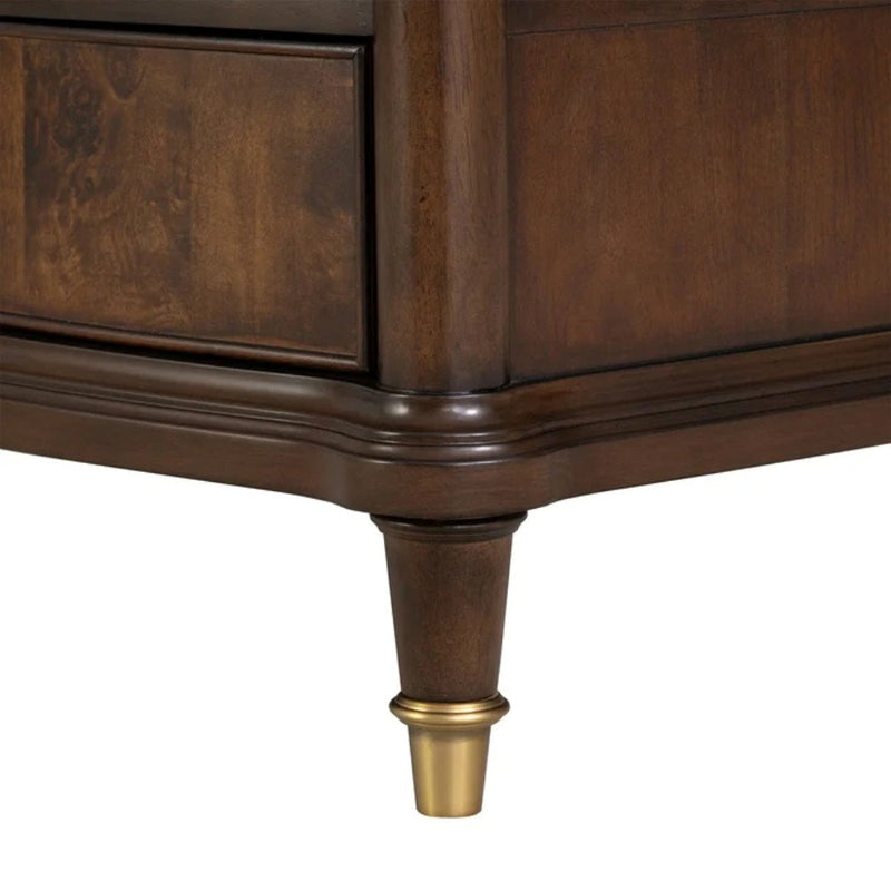 Traditional Style Nightstand with Power Outlet - Dark Cherry, photo 6 of 8
