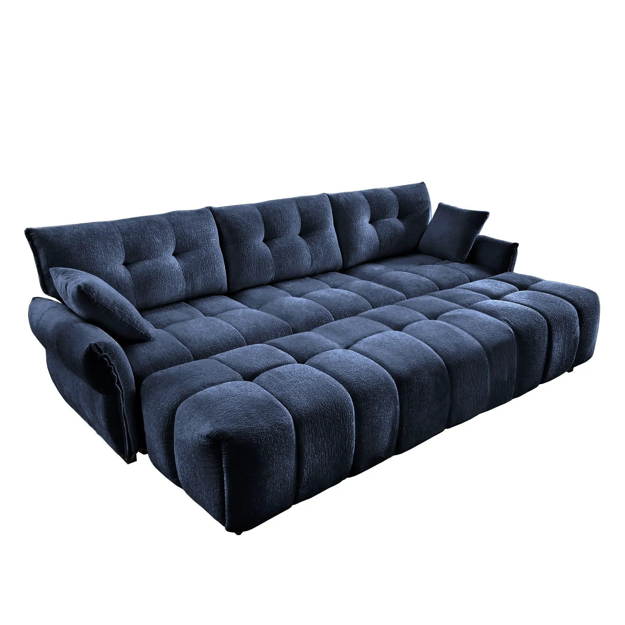 Sofa Set With Ottoman And Pillows, Textured, High Resilience Cushions by HouseOfZazla