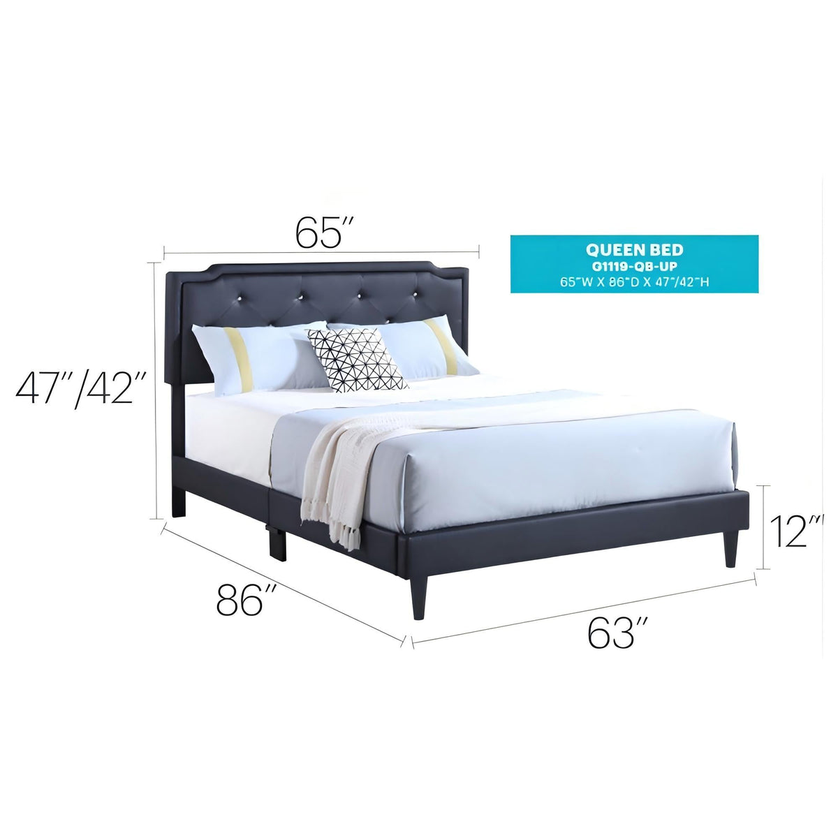 Button Tufted Upholstered Bed with Charming Design - Multiple Colors, photo 20 of 40
