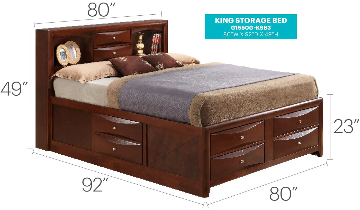 Modern Design Storage Bed With Bookcase Headboard by HouseOfZazla