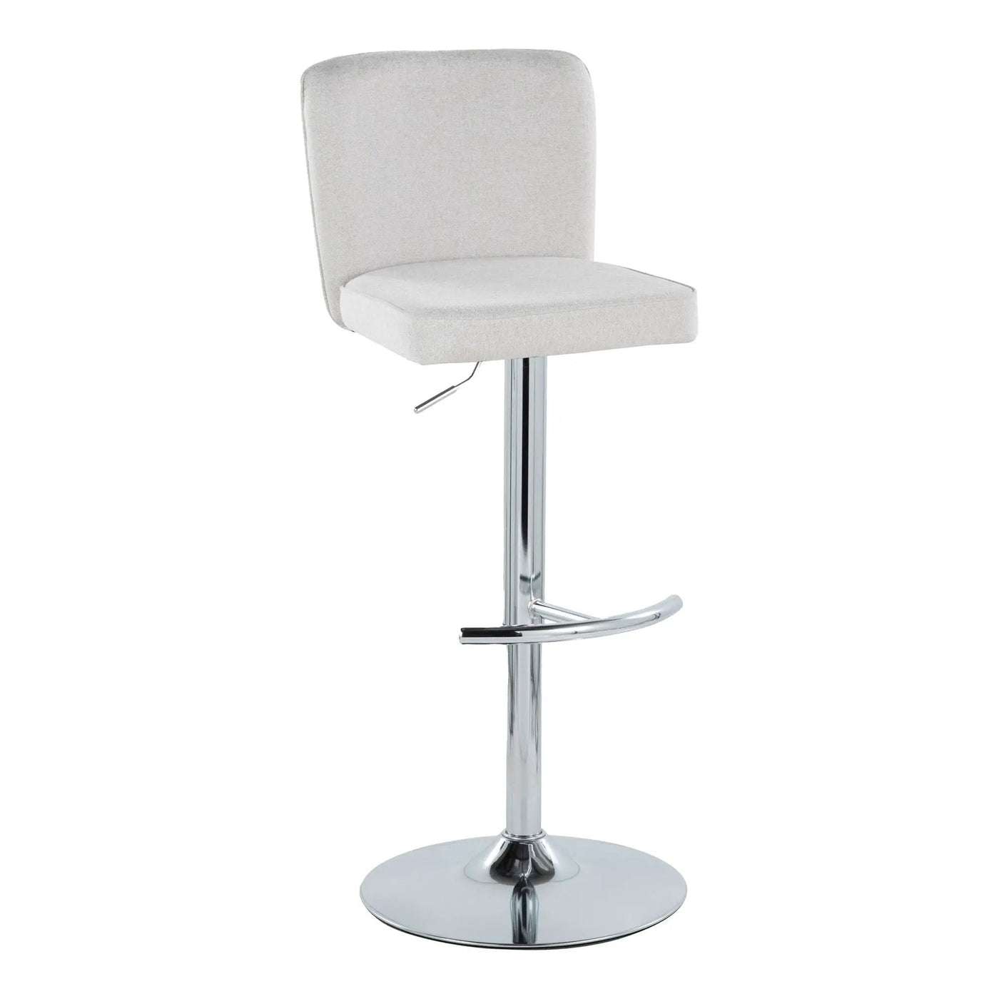 Henry - Contemporary Adjustable Barstool With Swivel & Rounded T Footrest (Set of 2) by HouseOfZazla