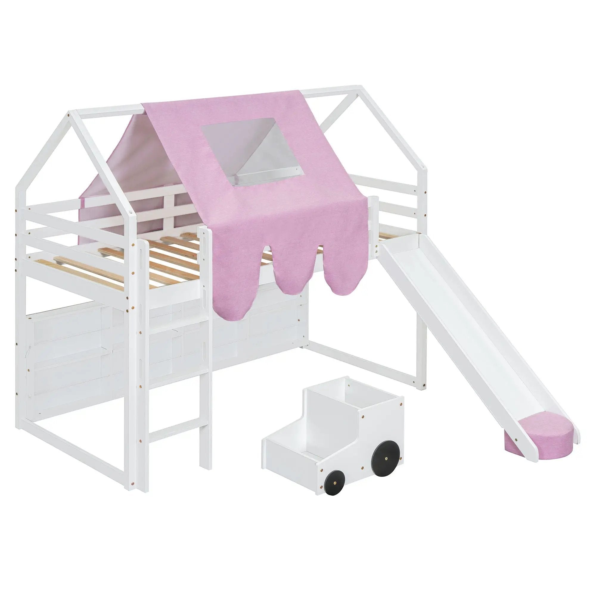 Loft Bed With House Shaped Frame And Tent by HouseOfZazla