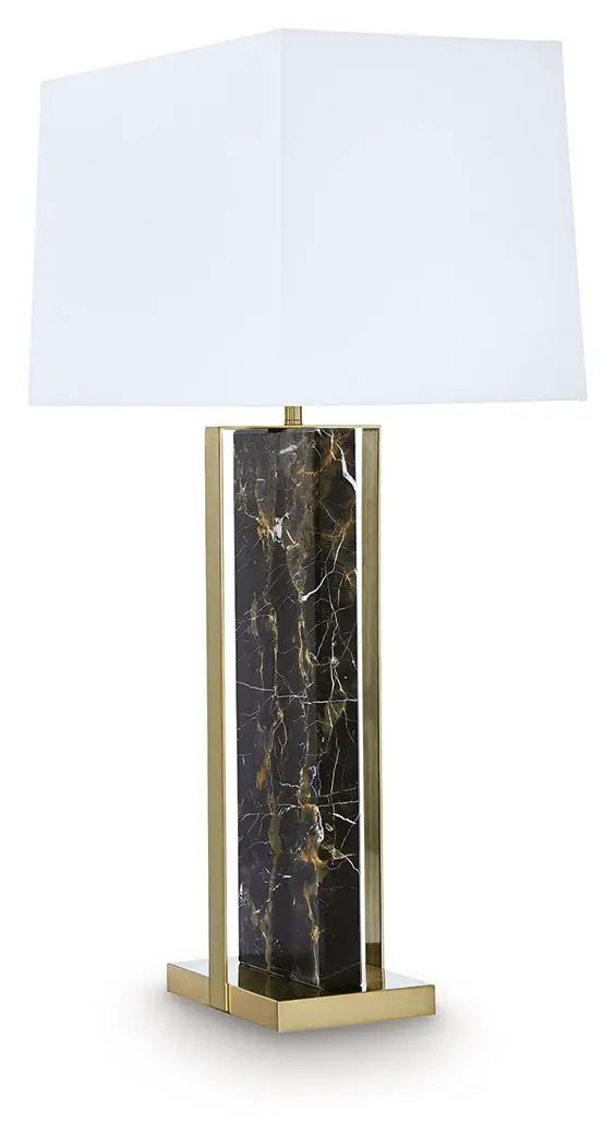 Neonish - Marble Table Lamp - Black / Gold Finish by Unique Piece Furniture
