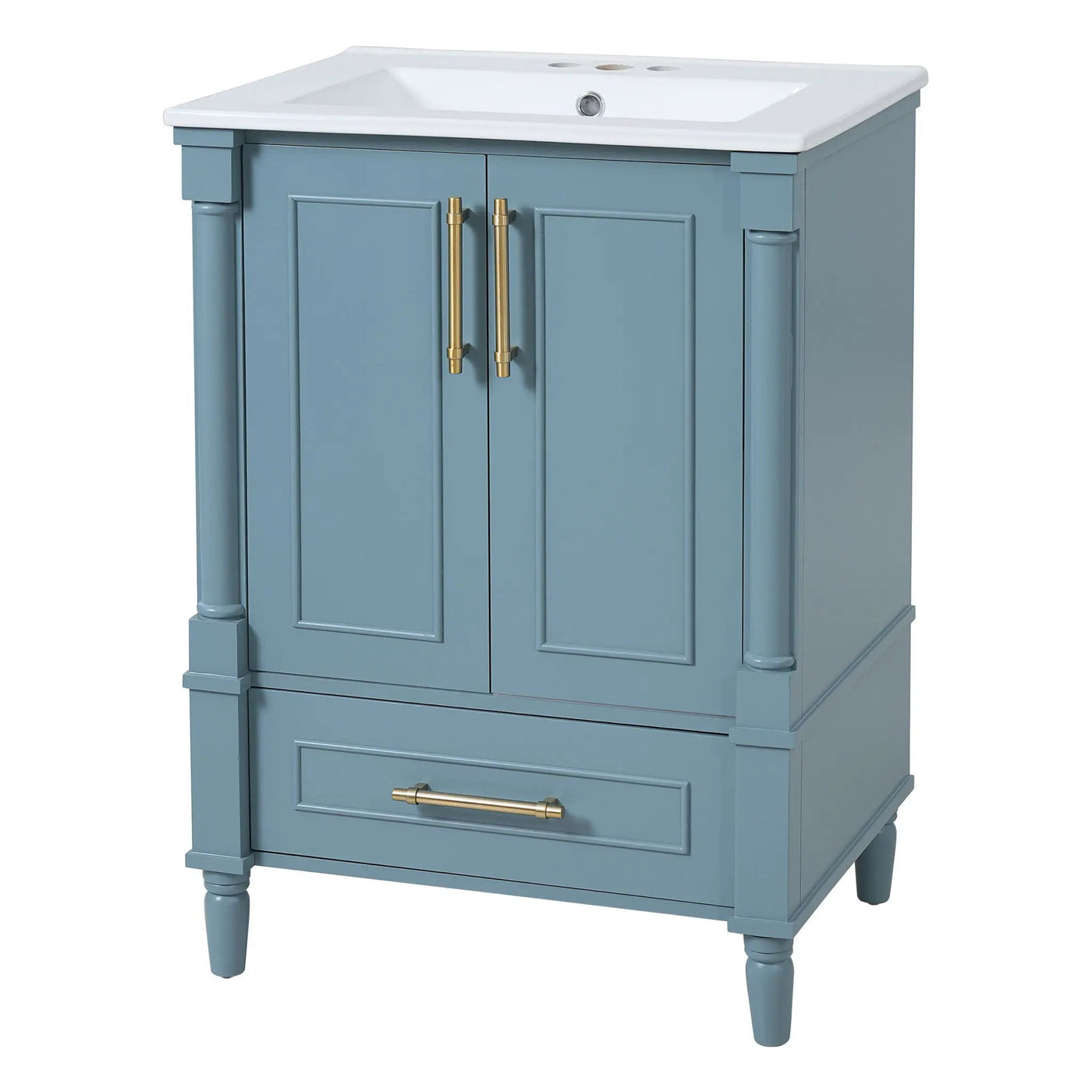 Bathroom Vanity With Ornate French Cylinder Legs, Soft Close Drawer by HouseOfZazla