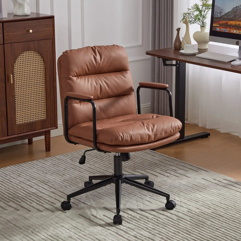 Mid Back Home Office Desk Task Chair with Wheels and Arms by HouseOfZazla