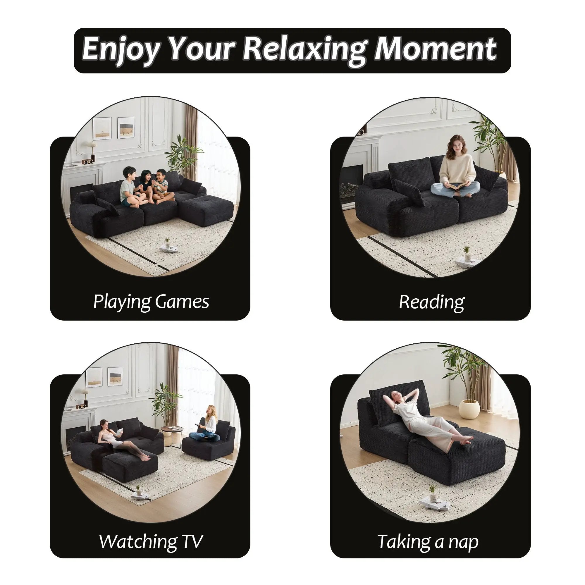 Compressed Sofa, Large Sectional Couches For Living Room by Unique Piece Furniture