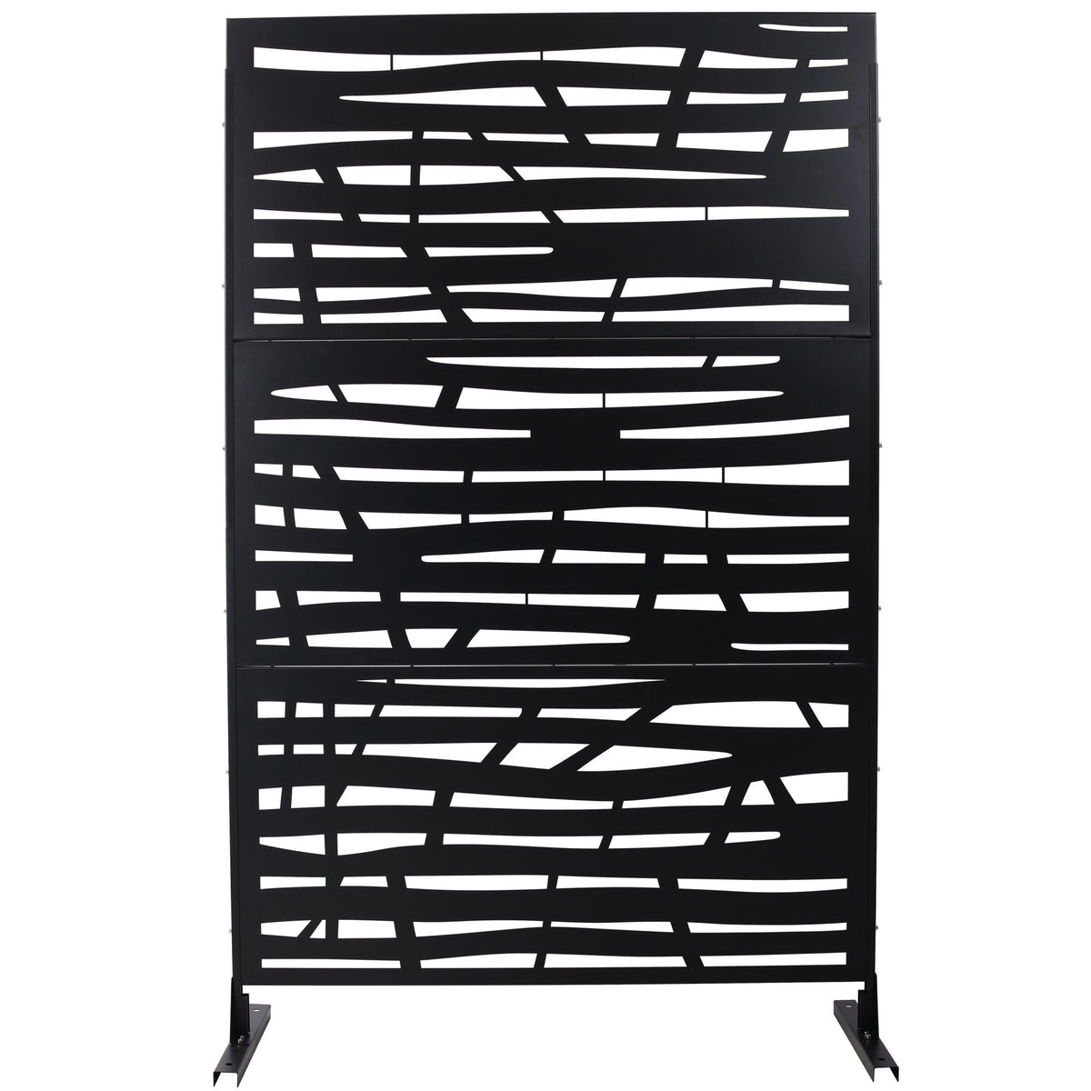 Metal Privacy Screen Room Divider with Durable Construction - Black, White, Dark Brown