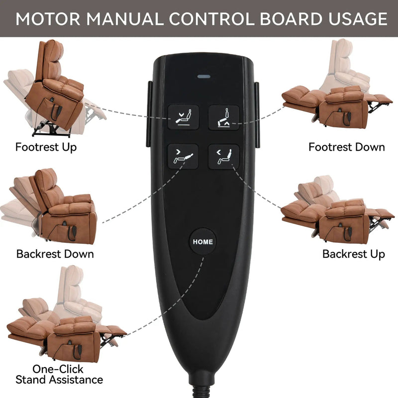 Orange Leatheraire Heat Massage Dual Motor Lift Recliner by HouseOfZazla