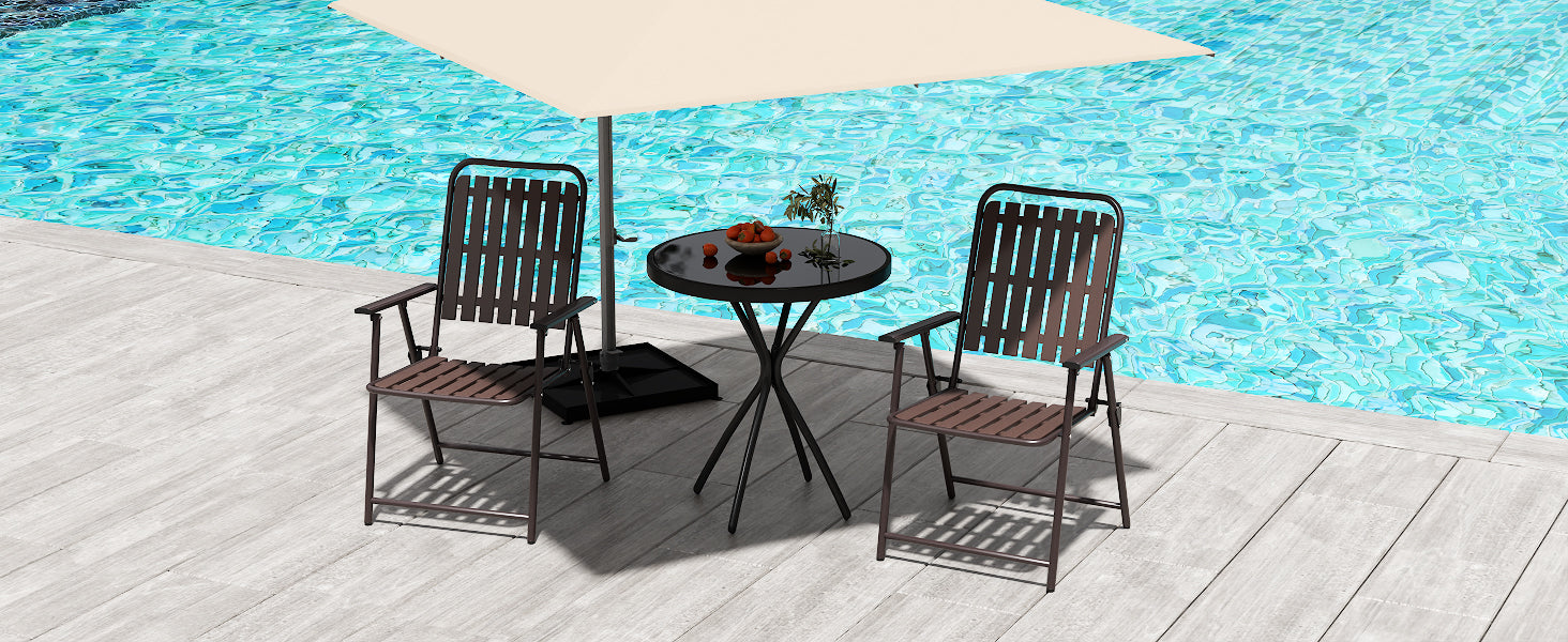 Brown 2-Piece Folding Chair, No Assembly Required by HouseOfZazla