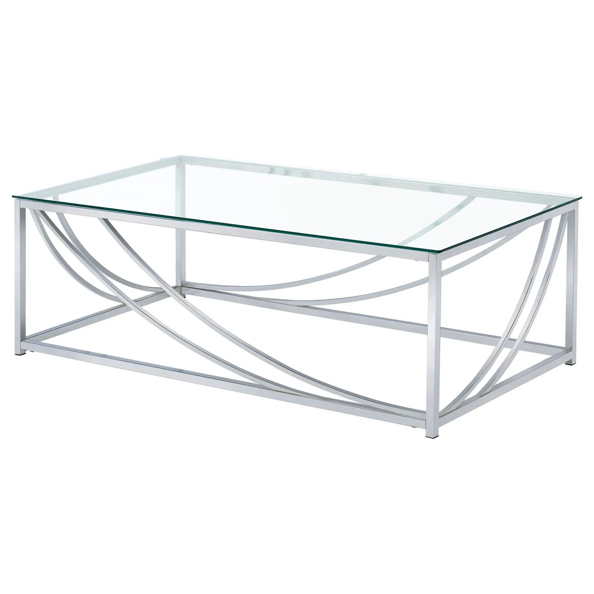 Lille 2-piece Glass Top Coffee And End Table Set Chrome by Unique Piece Furniture