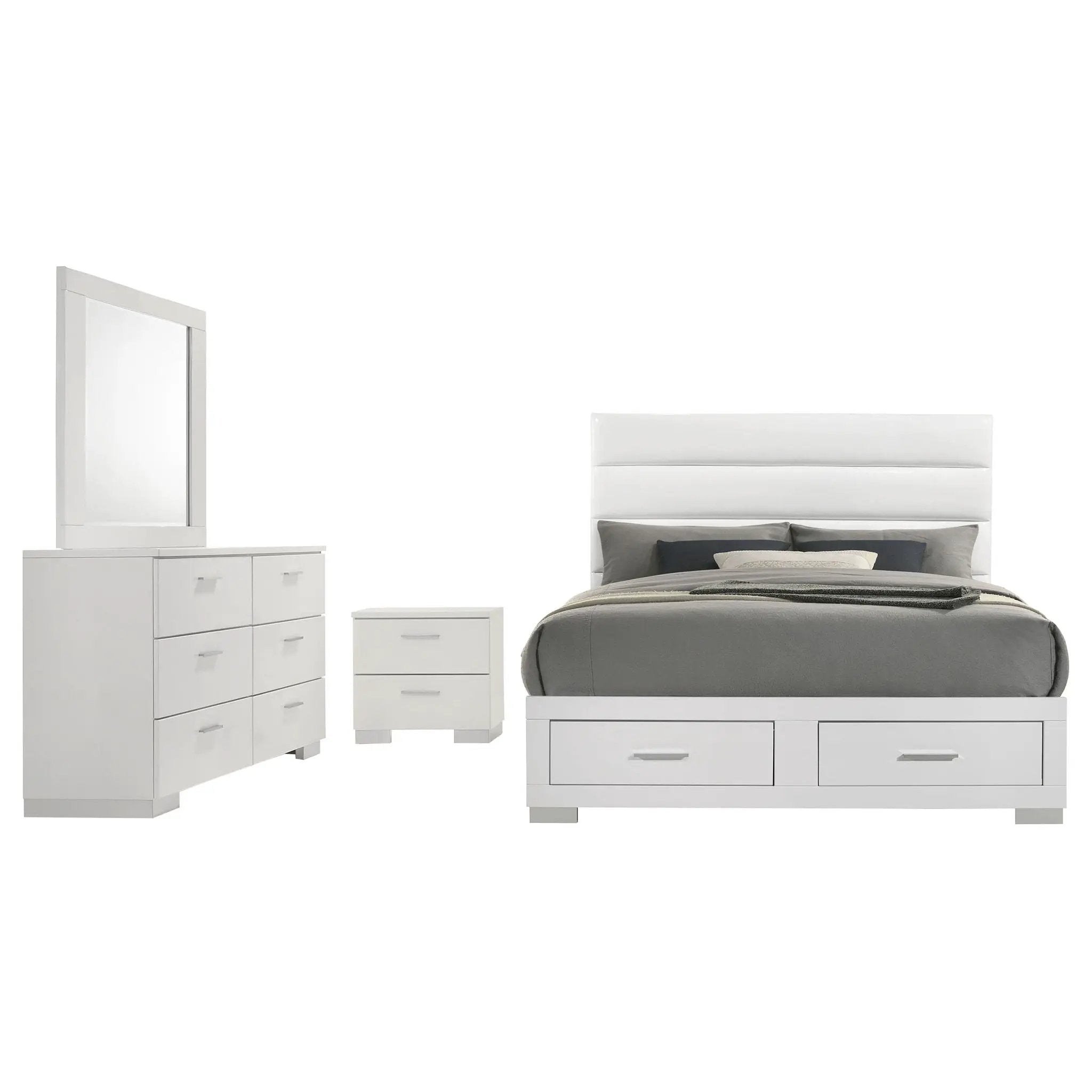 Felicity 4-piece Eastern King Platform Bedroom Set White by Unique Piece Furniture