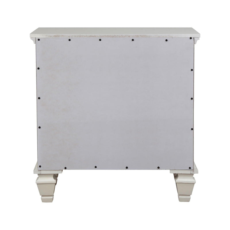 Cottage 3 Drawer Nightstand With Pull Out Tray - Cream White
