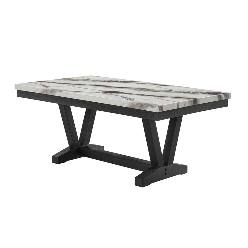Black Dining Table with Trestle Base - 72" Wide Rubber Wood, photo 3 of 7