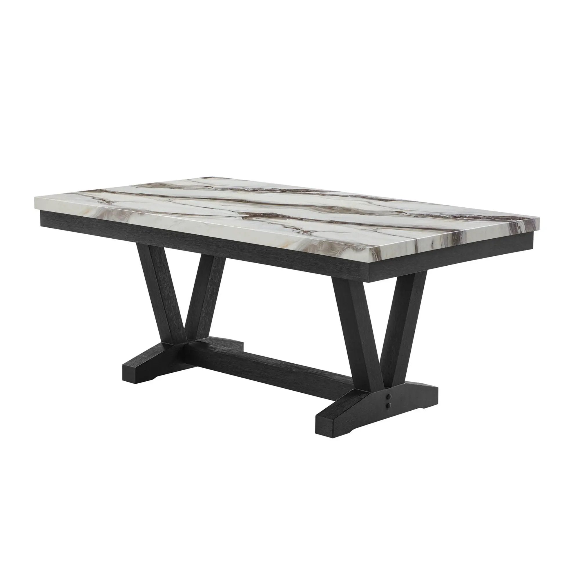 Panda - Dining Table And Trestle Base - Black by HouseOfZazla