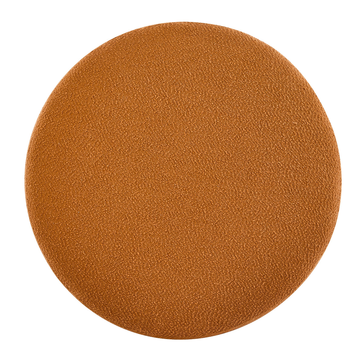 Boucle Round Ottoman with Splayed Rubber Wood Legs - Pumpkin, photo 4 of 10