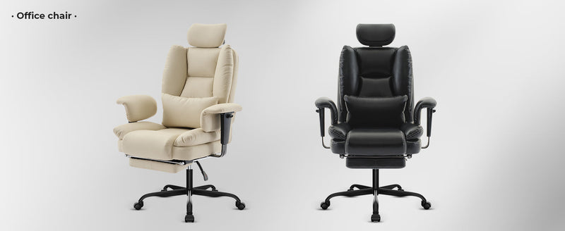 Ergonomic Office Chair with Lumbar Support and Liftable Headrest - Black PU Leather, photo 7 of 10