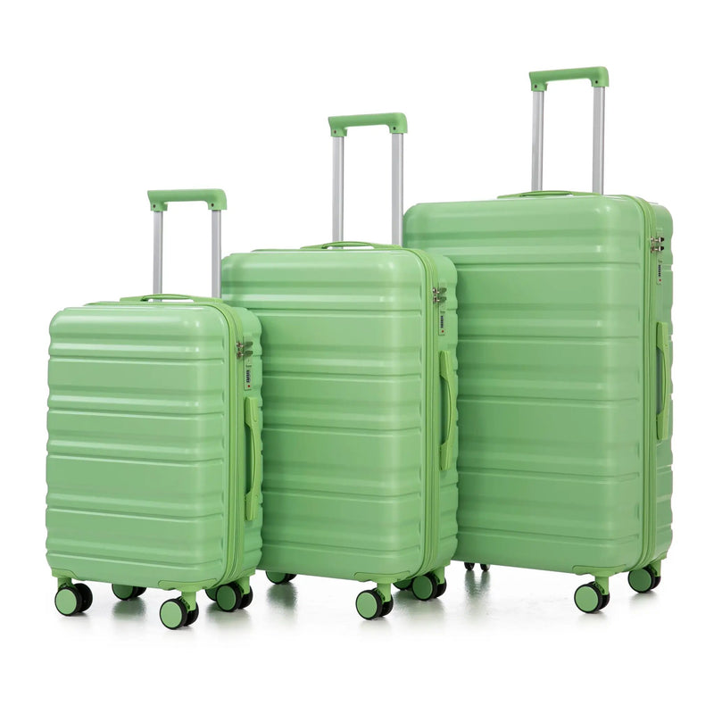 HIFINE Tourist 3-Piece Spinner Wheel Luggage Set in Green by HouseOfZazla