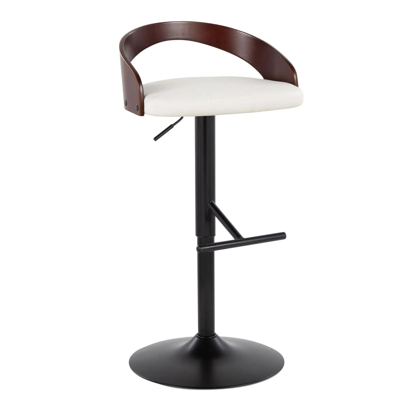 Grotto - Contemporary Adjustable Barstool With Swivel & Straight T Footrest (Set of 2) by HouseOfZazla