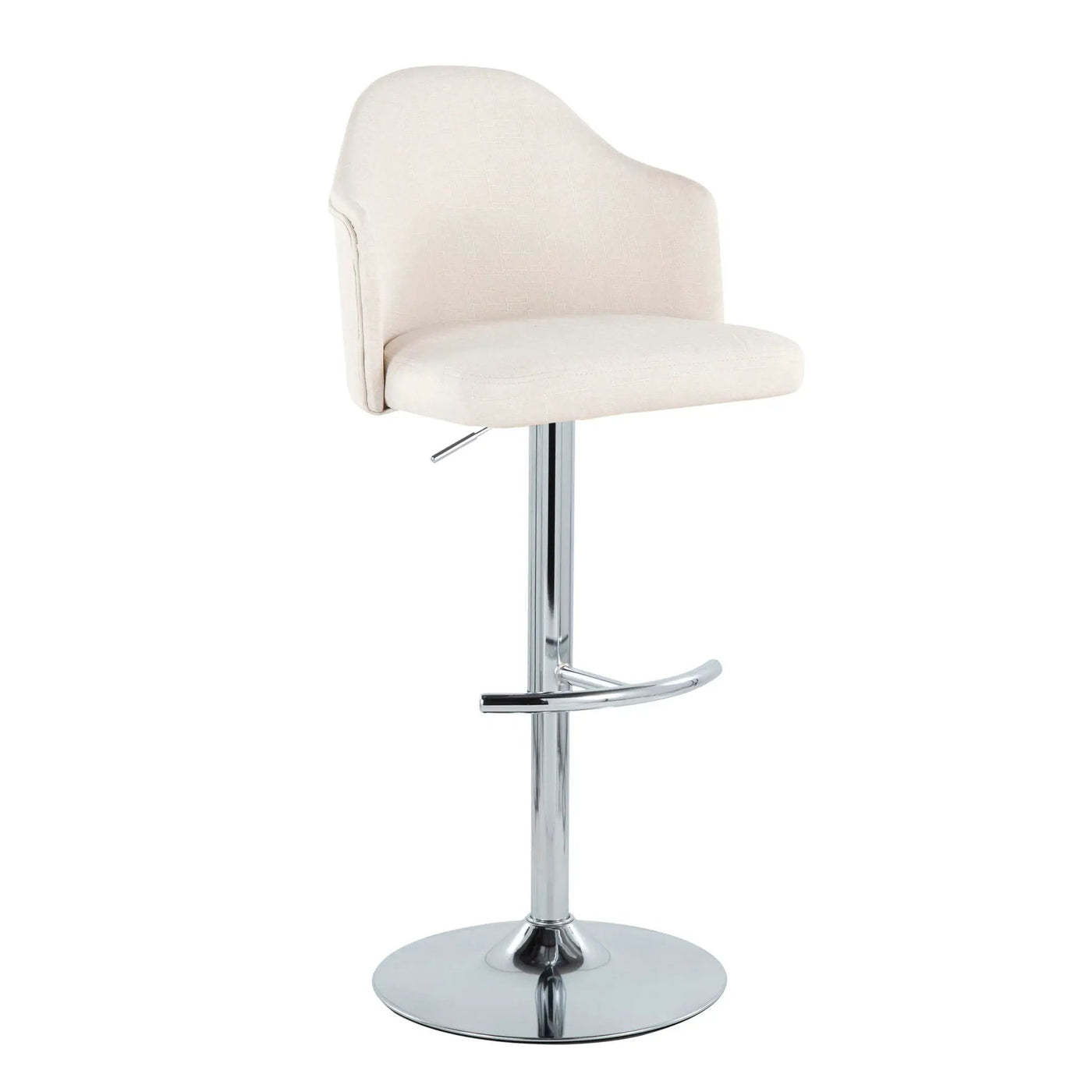 Ahoy - Contemporary Adjustable Barstool With Swivel With Rounded T Footrest (Set of 2) by HouseOfZazla