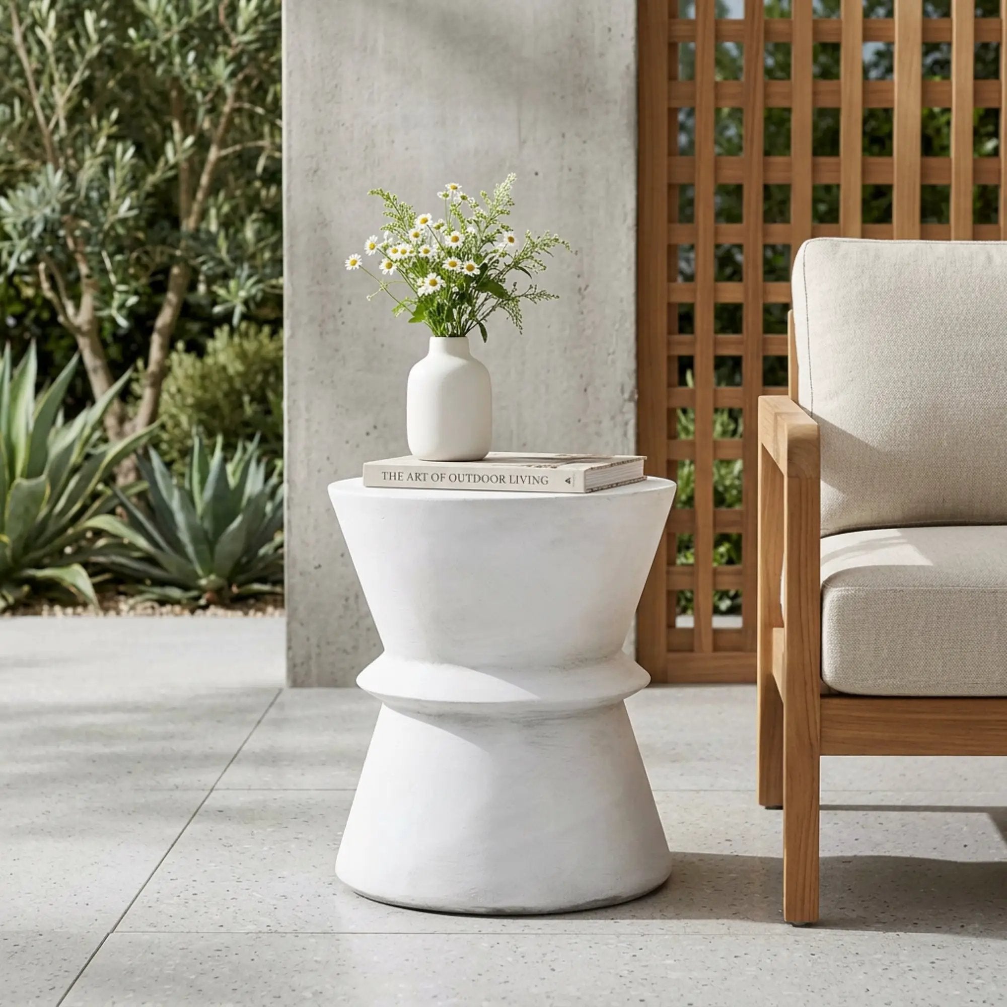 Outdoor Lightweight Concrete Side Table by HouseOfZazla