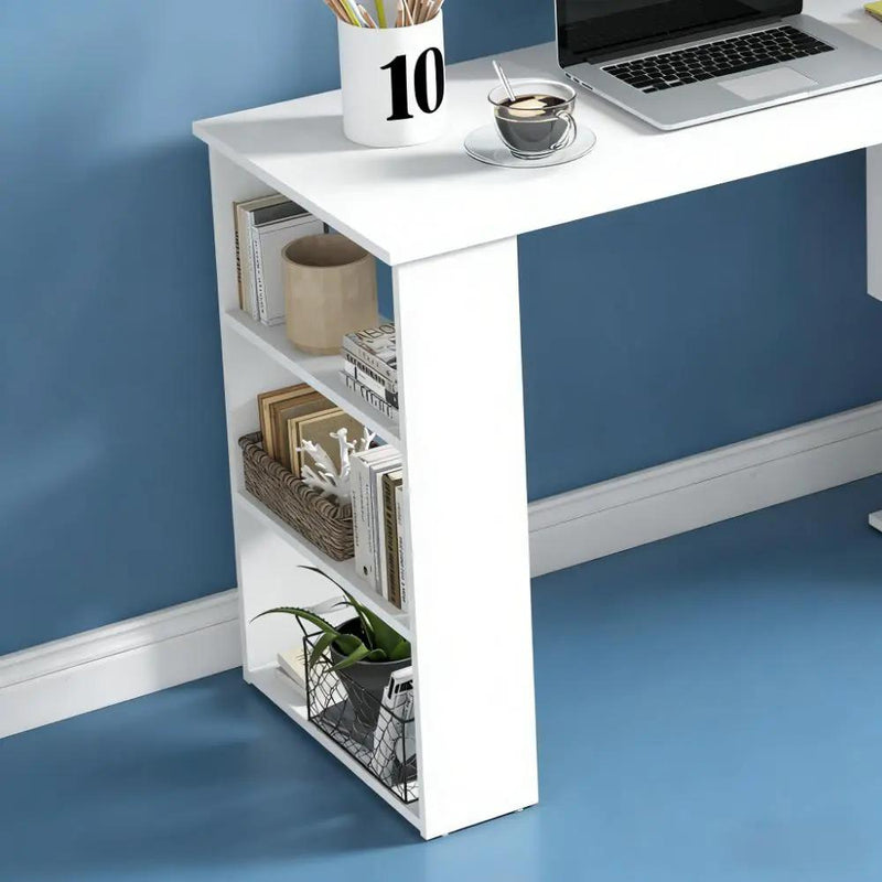 Writing Table Workstation: L Shaped Corner Computer Desk by HouseOfZazla