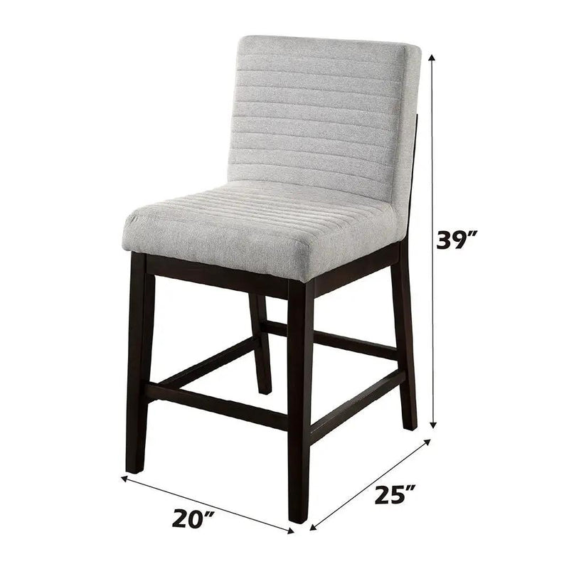 Edwyn - Counter Height Chair (Set of 2) - Gray Linen & Espresso by Unique Piece Furniture