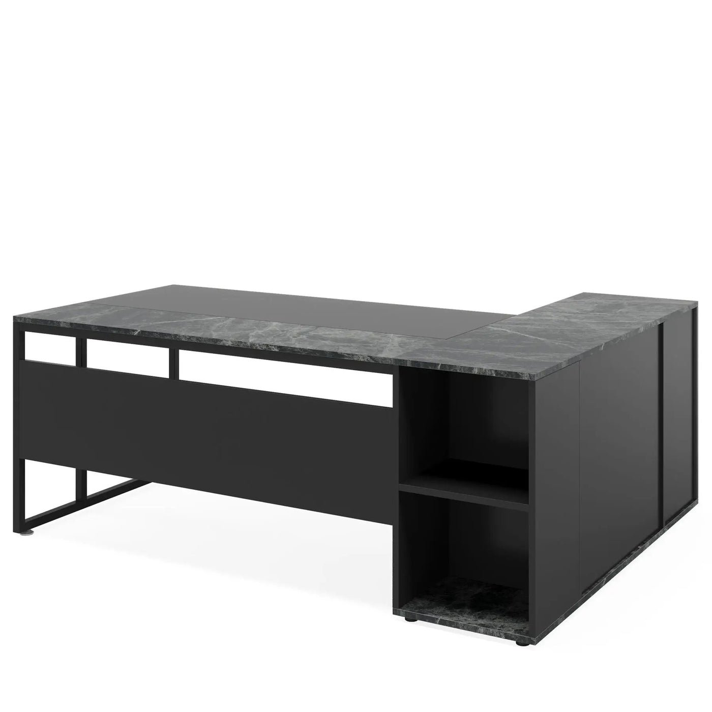 L-Shaped Executive Desk With Cabinet Storage by HouseOfZazla