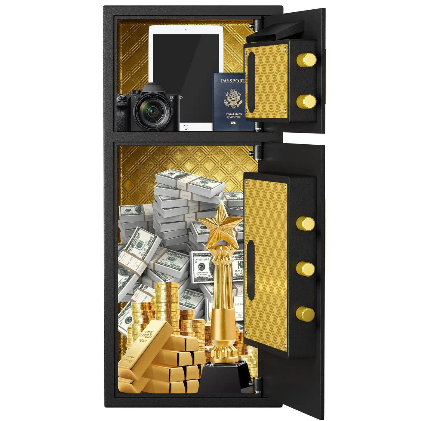 Large Double Door Coin Operated Safe, Digital Security Safe With Fireproof And Waterproof Bag by HouseOfZazla