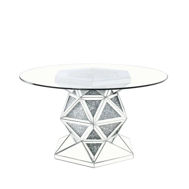 Noralie - 52" Round Dining Table - Mirrored & Faux Diamonds by Unique Piece Furniture