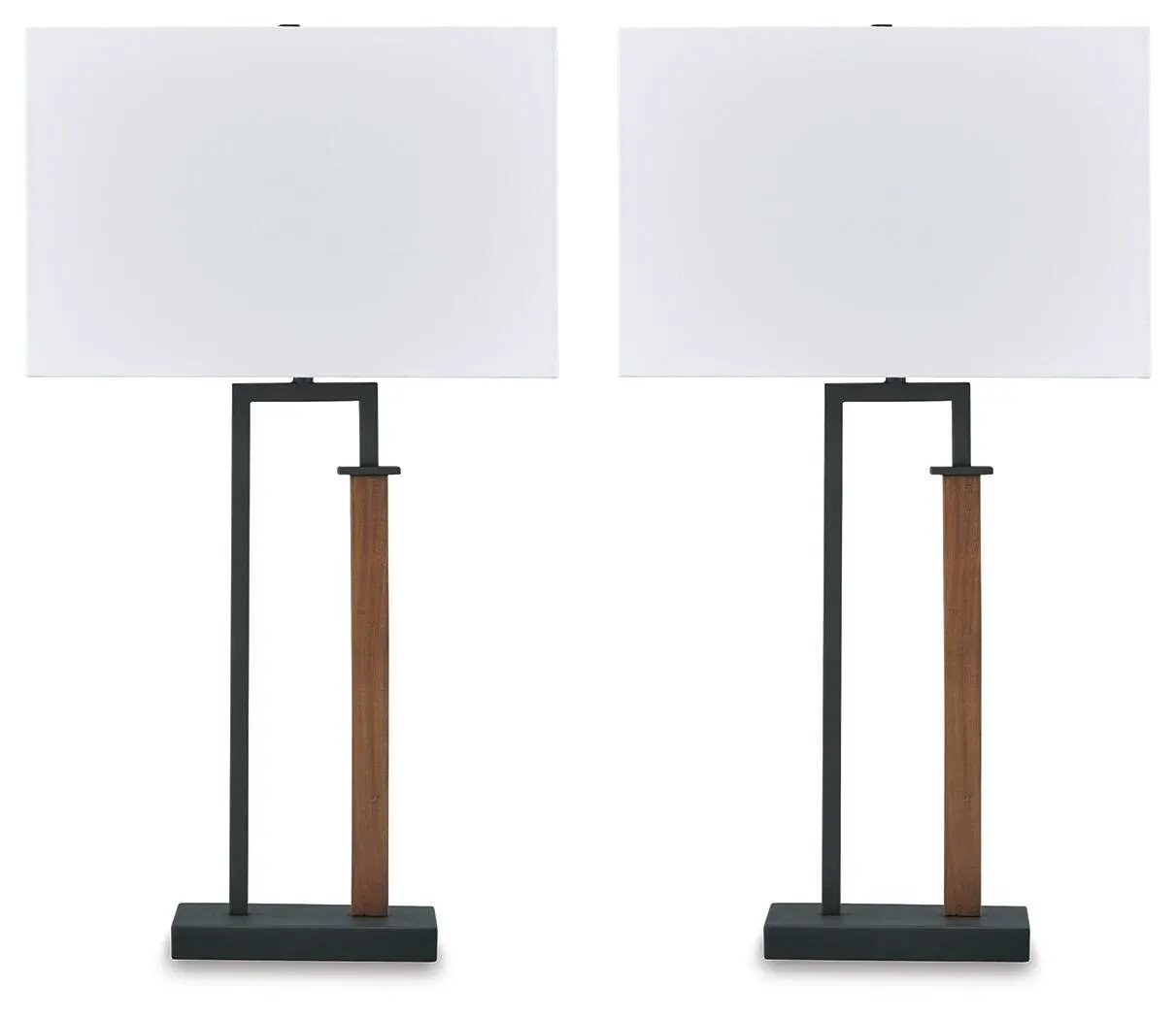 Voslen - Metal Table Lamp (Set of 2) - Black / Brown by Unique Piece Furniture