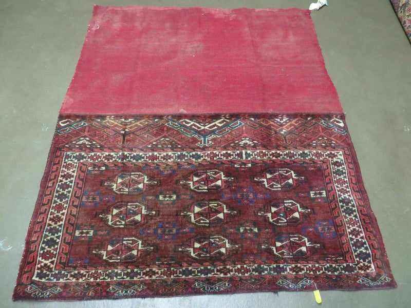 2.5' X 4' Antique Handmade Bokhara Turkoman Yamud Wool Rug Kilim Backing NICE by Jewel Rugs