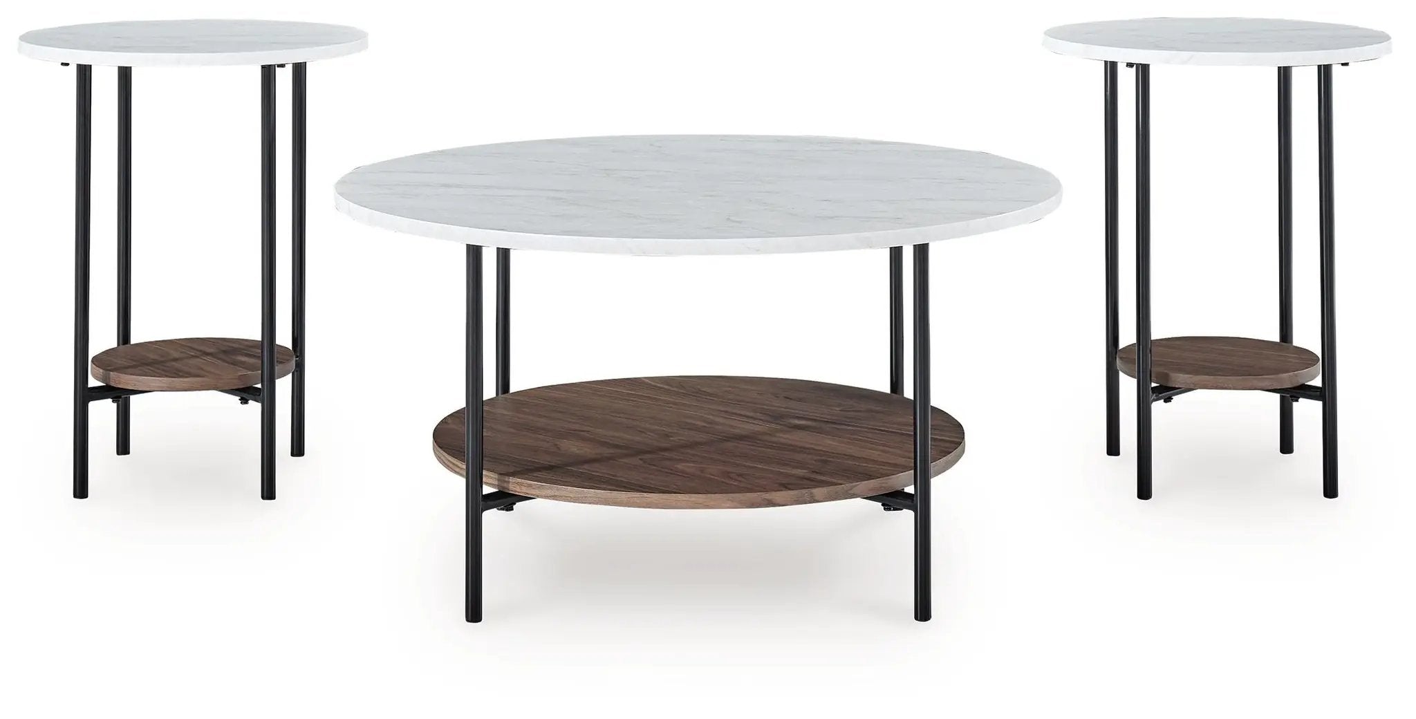 Wrenwich - Occasional Table Set (Set of 3) - Brown / Black / White by Unique Piece Furniture