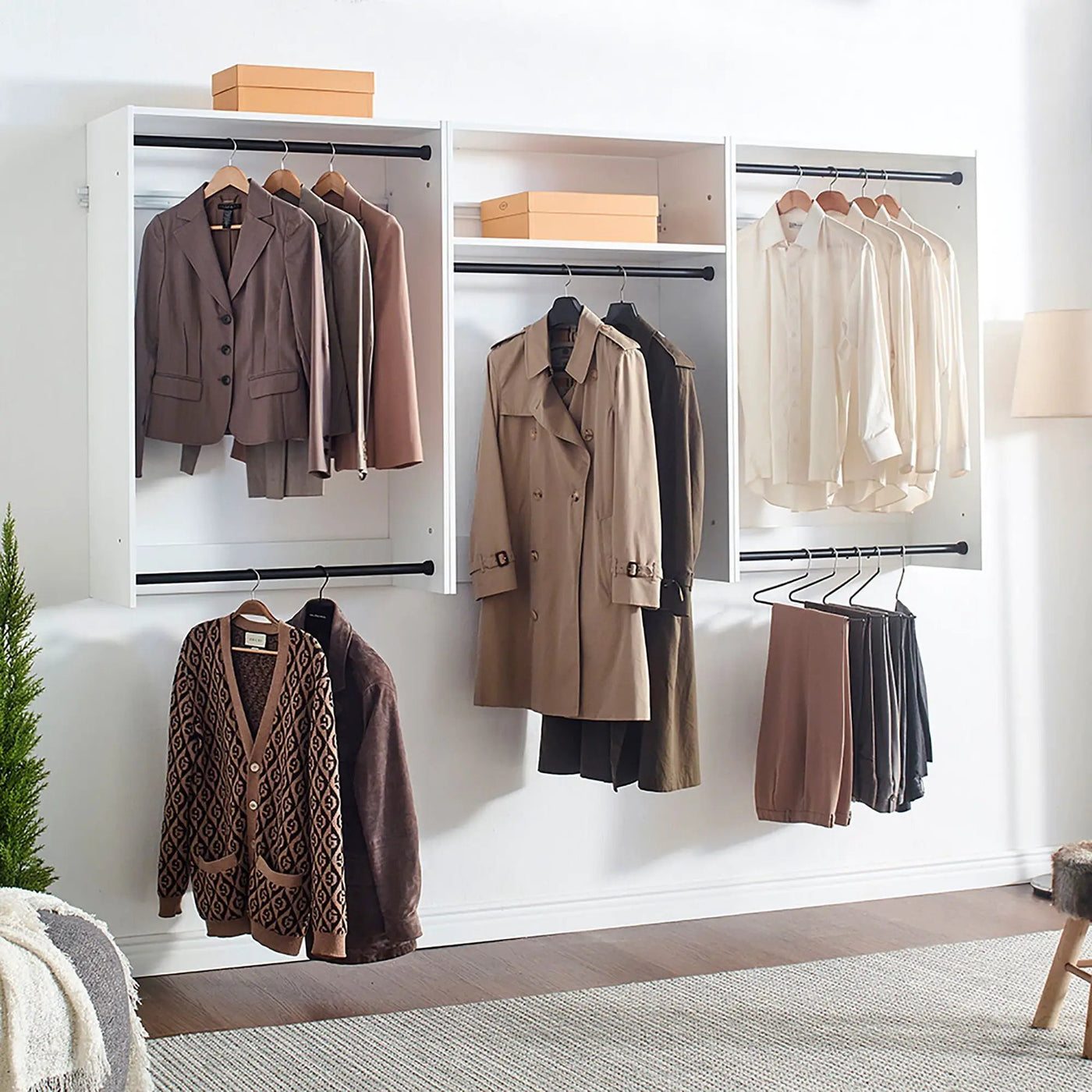 Devi - Wall Mounted Wood Closet System by HouseOfZazla