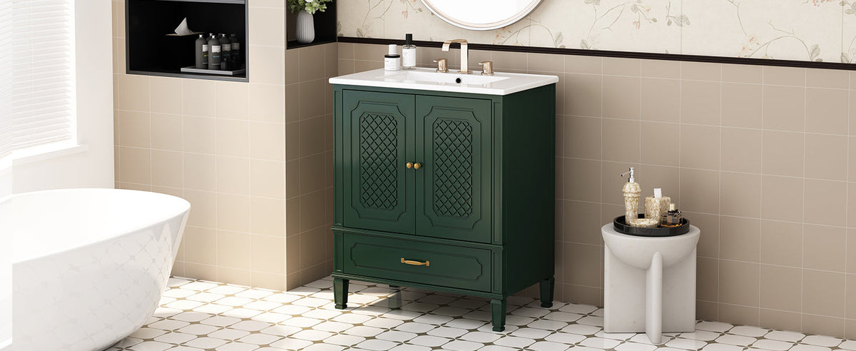 30" Bathroom Vanity with Sink - Freestanding Design - Green or Blue, photo 5 of 10