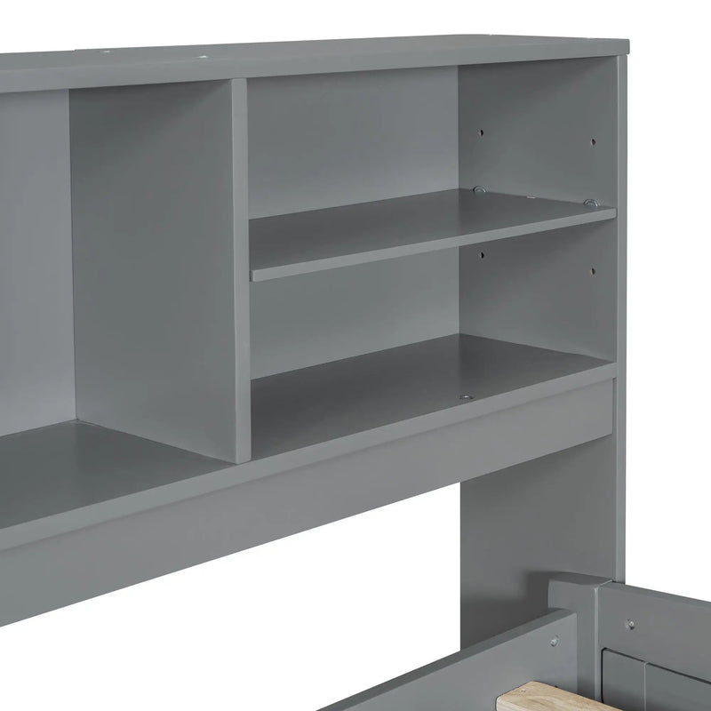 Daybed With 2 Bedside Cabinets, Upper Shelves And 4 Drawers by HouseOfZazla