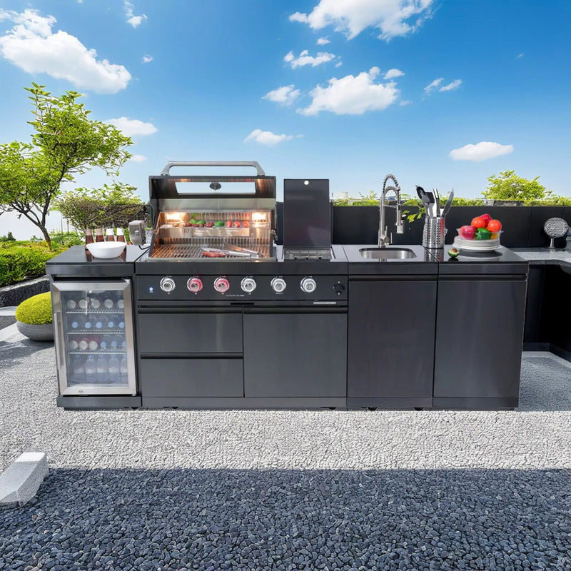 46-Inch Deluxe Stainless Steel Gas Outdoor Kitchen Barbecue Grill by HouseOfZazla