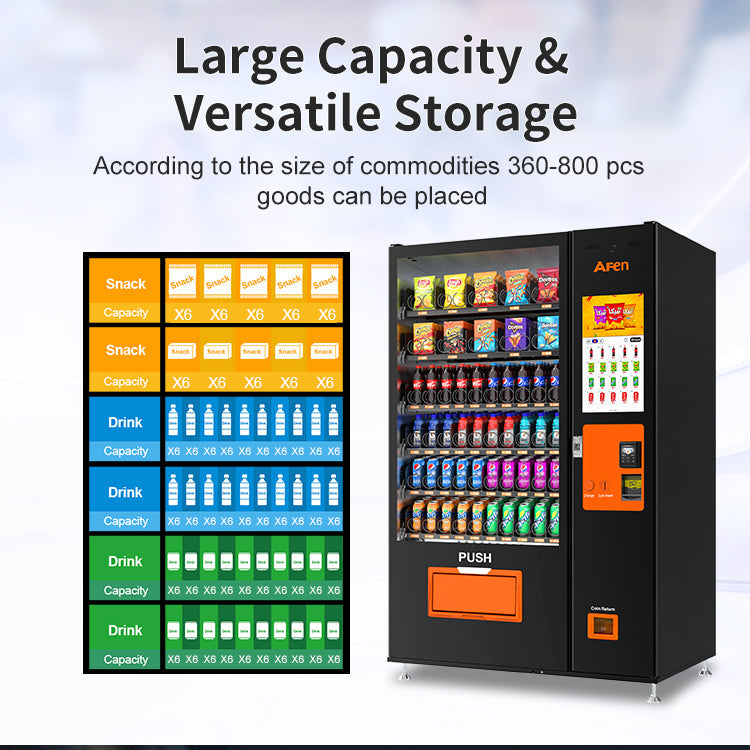 Beverage Snack Combo Vending Machine for business with Touch Screen, Card Reader, photo 2 of 6