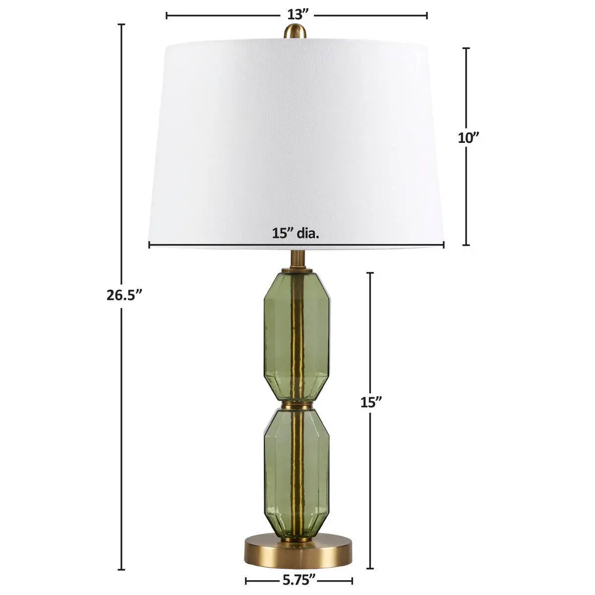 Faceted Green Glass Table Lamp by HouseOfZazla