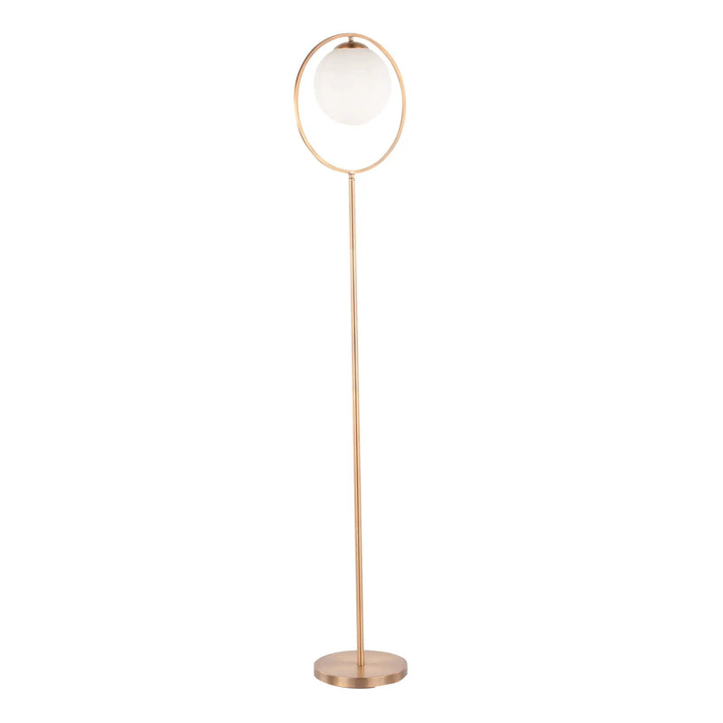 Moon - Contemporary Floor Lamp - Gold / Frosted by HouseOfZazla