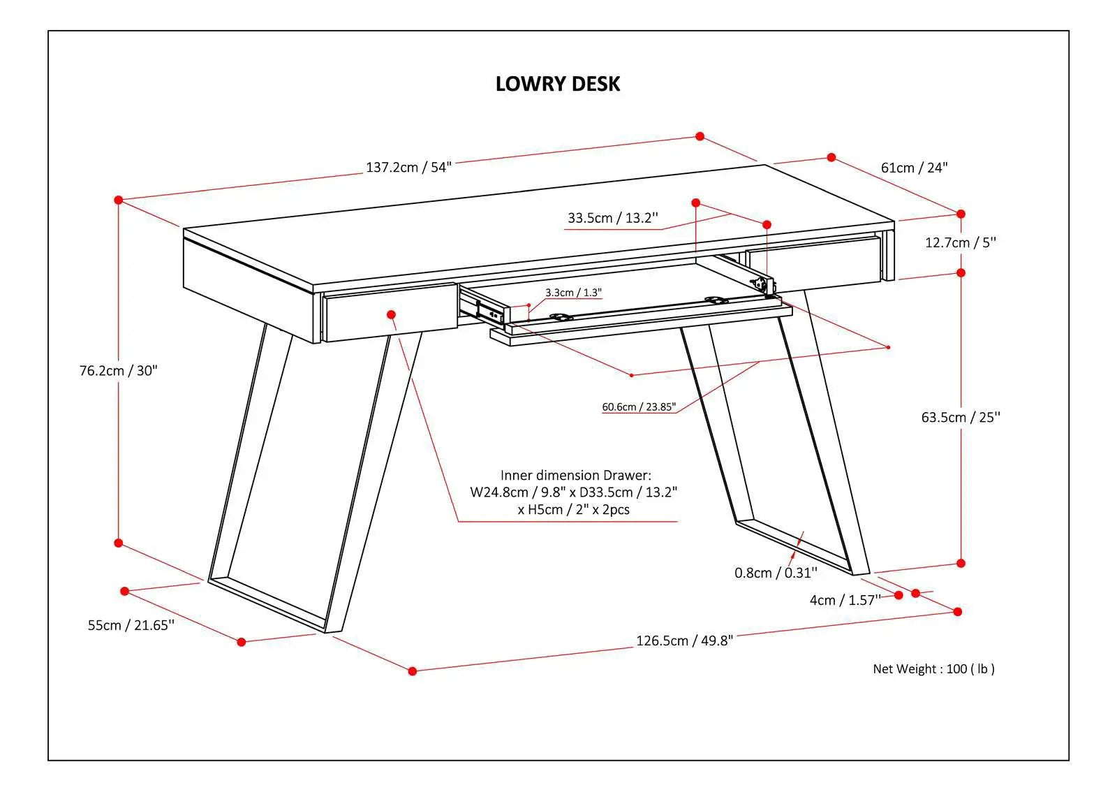 Lowry - Desk - Distressed Charcoal Brown by HouseOfZazla