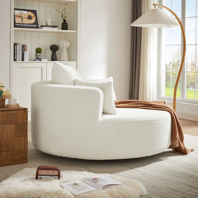 360° Swivel Chair Accent Barrel Chair With Removable Pillows by HouseOfZazla