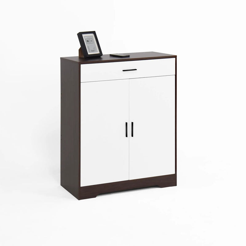 Freestanding Wooden Shoe Cabinet, 4 Tier Organizer With Drawer by HouseOfZazla